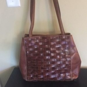 Vintage Brown Leather Shoulder Bag